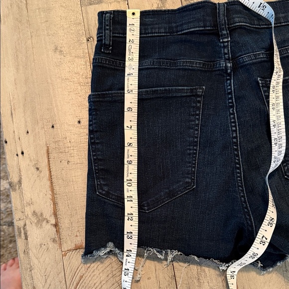 Express‎ Dark Blue Jean Shorts w/ Frayed Hem Sz 10 Coastal Cowboy Beach Vacation - Picture 8 of 10
